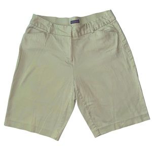 Laura Scott Beige Khaki Bermuda Shorts Size 14